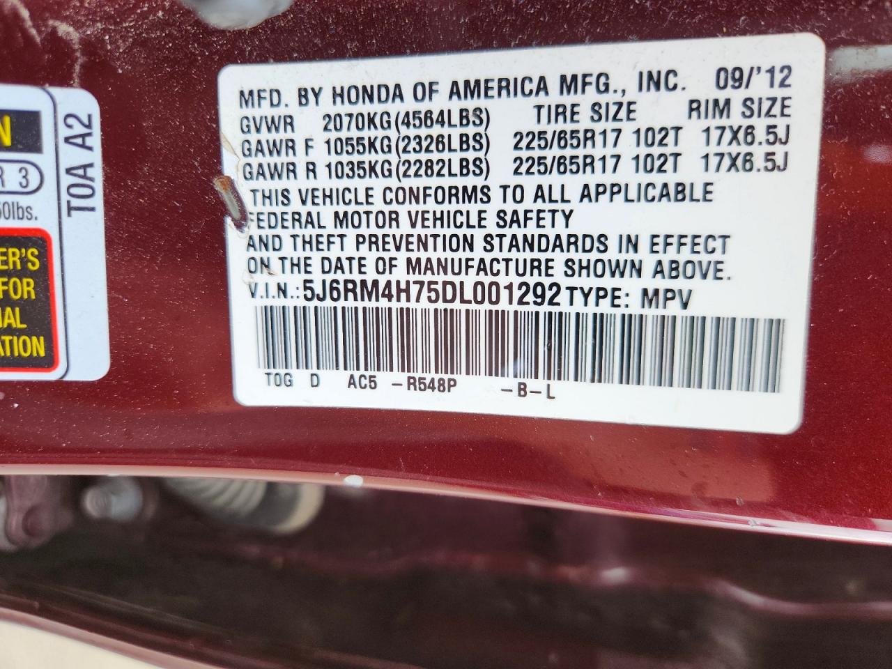 2013 HONDA CRV