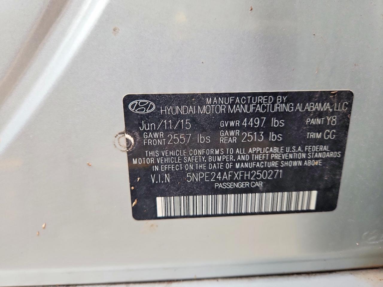 2015 HYUNDAI SONATA