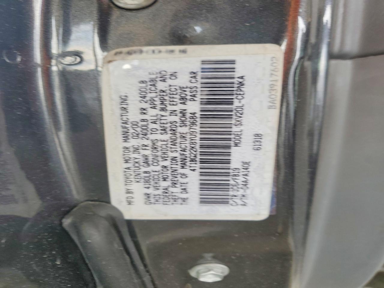 2000 TOYOTA CAMRY