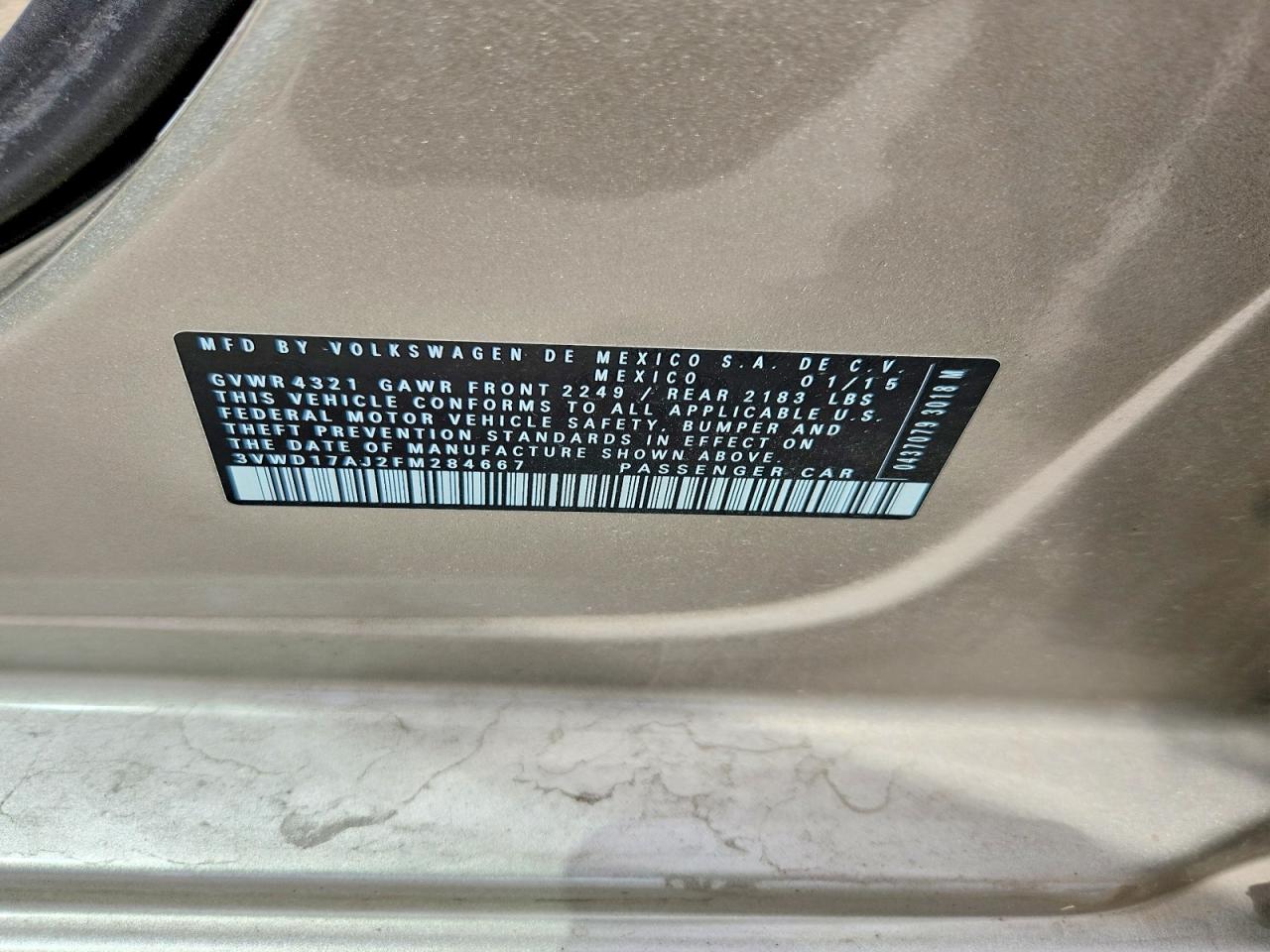 2015 VOLKSWAGEN JETTA