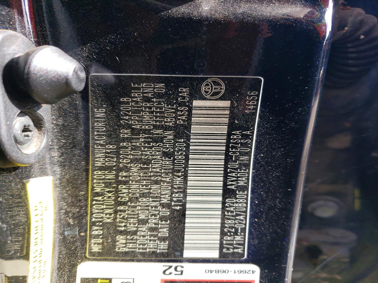 2018 TOYOTA CAMRY
