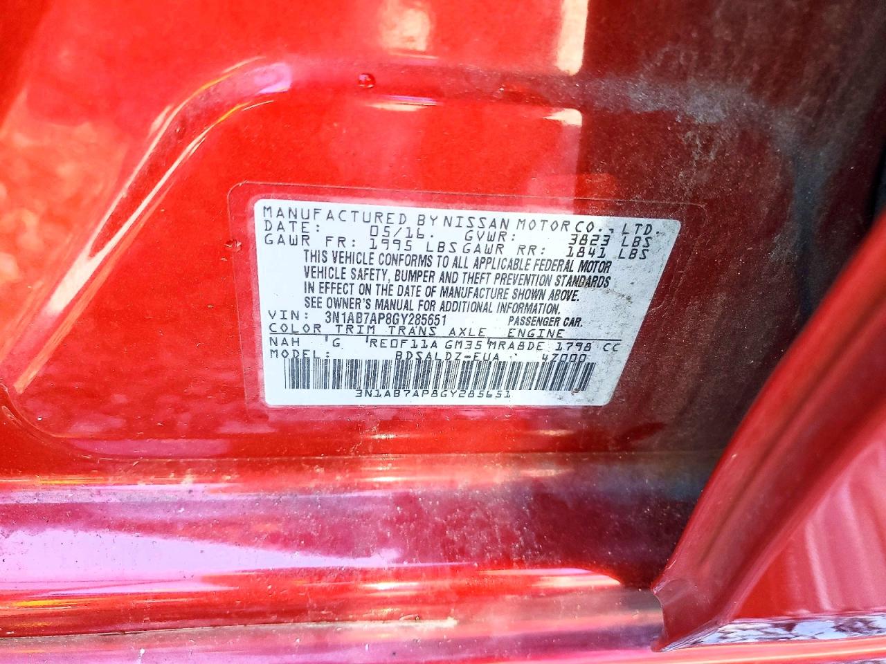 2016 NISSAN SENTRA