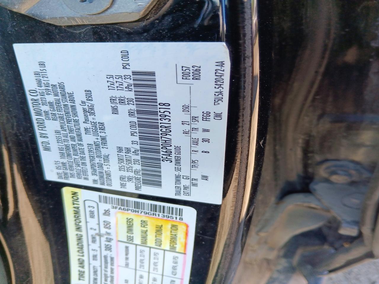 2016 FORD FUSION