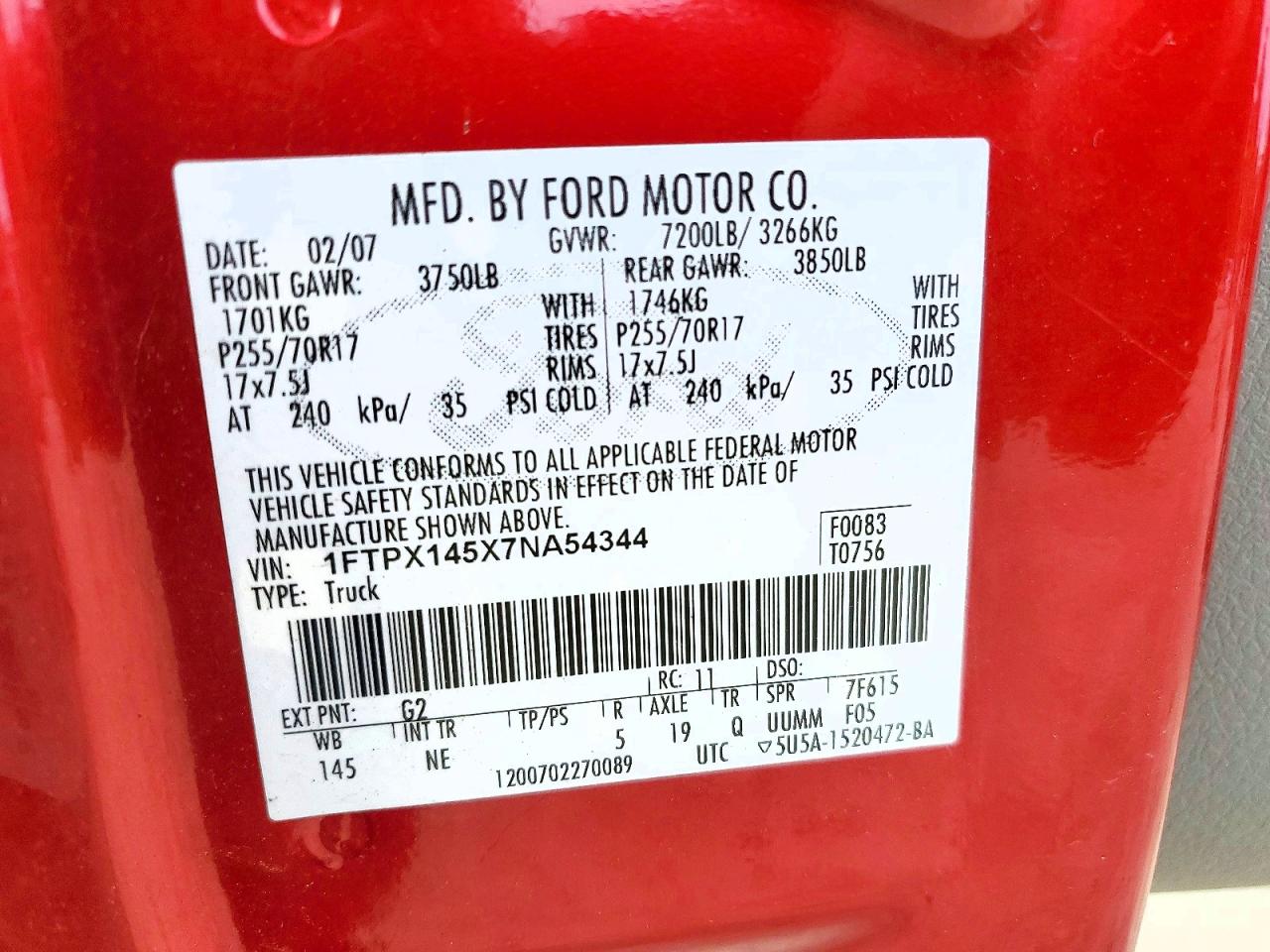 2007 FORD F150