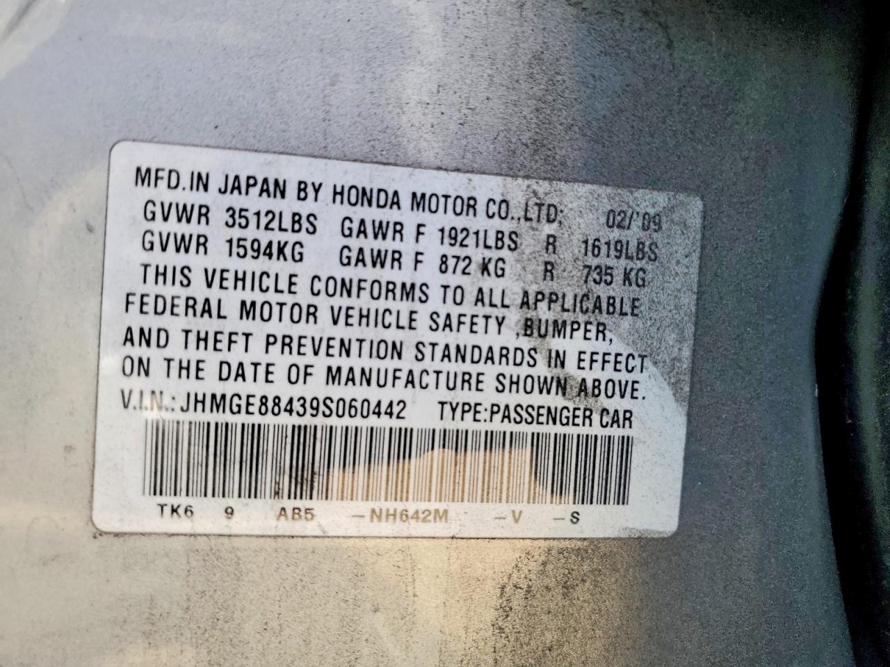 2009 HONDA FIT