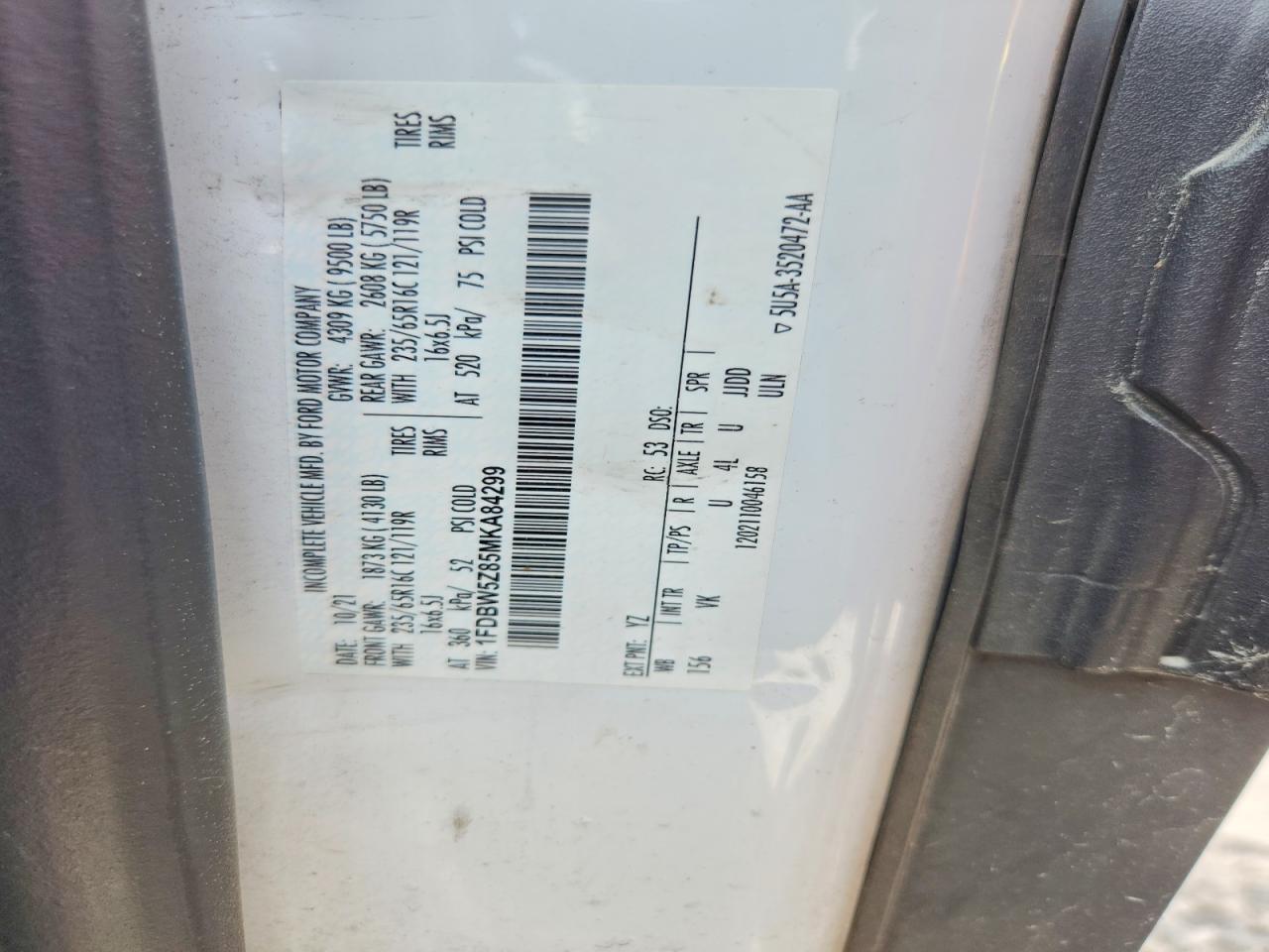 2021 FORD TRANSIT