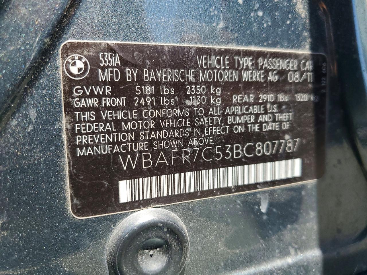 2011 BMW 5 SERIES