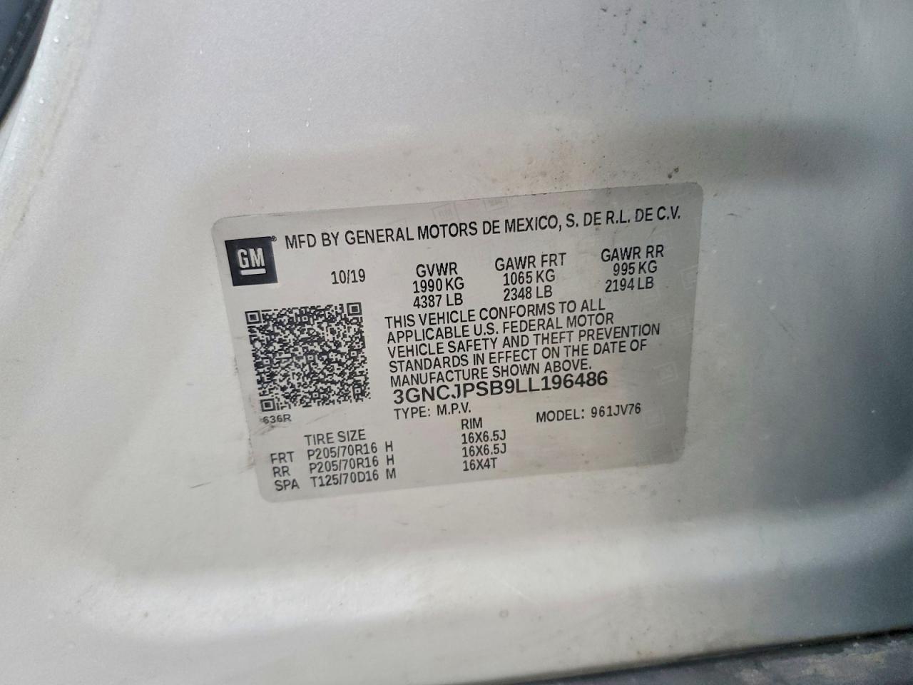 2020 CHEVROLET TRAX