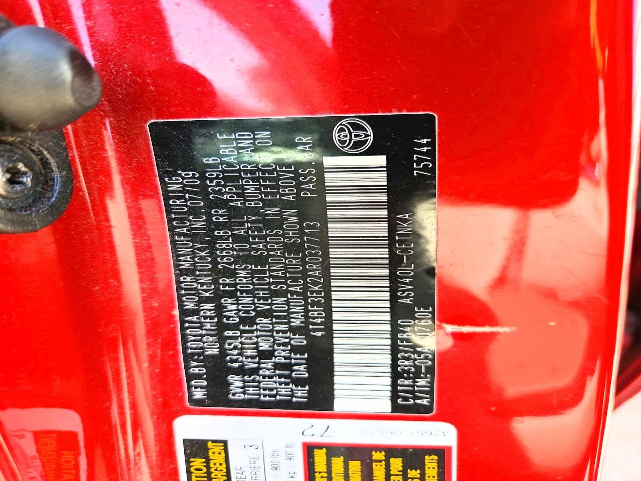 2010 TOYOTA CAMRY