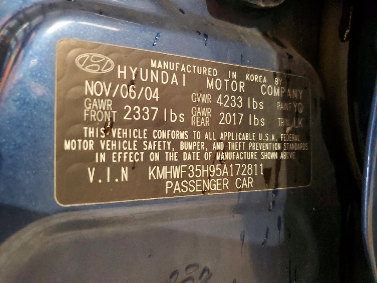 2005 HYUNDAI SONATA