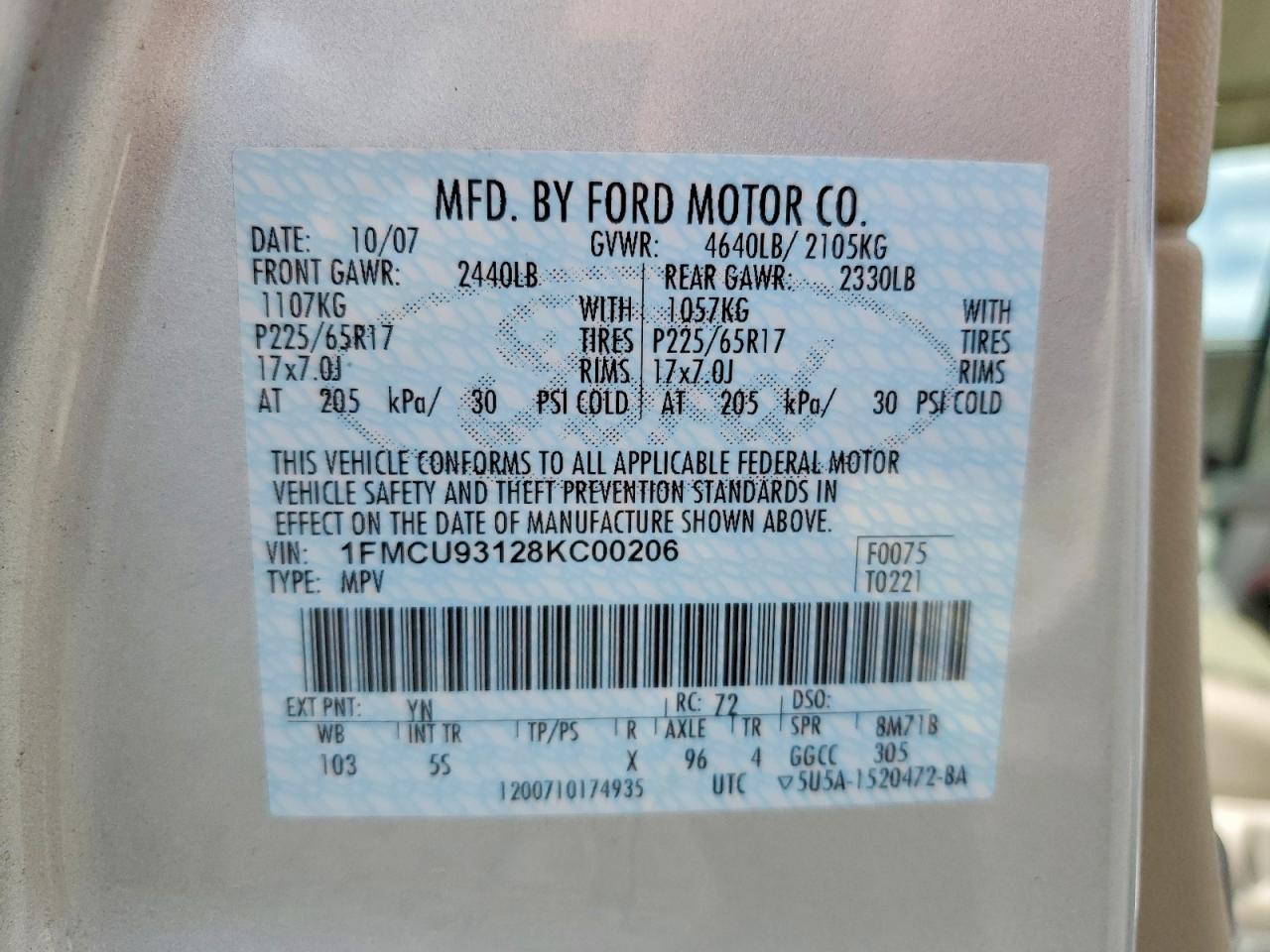 2008 FORD ESCAPE