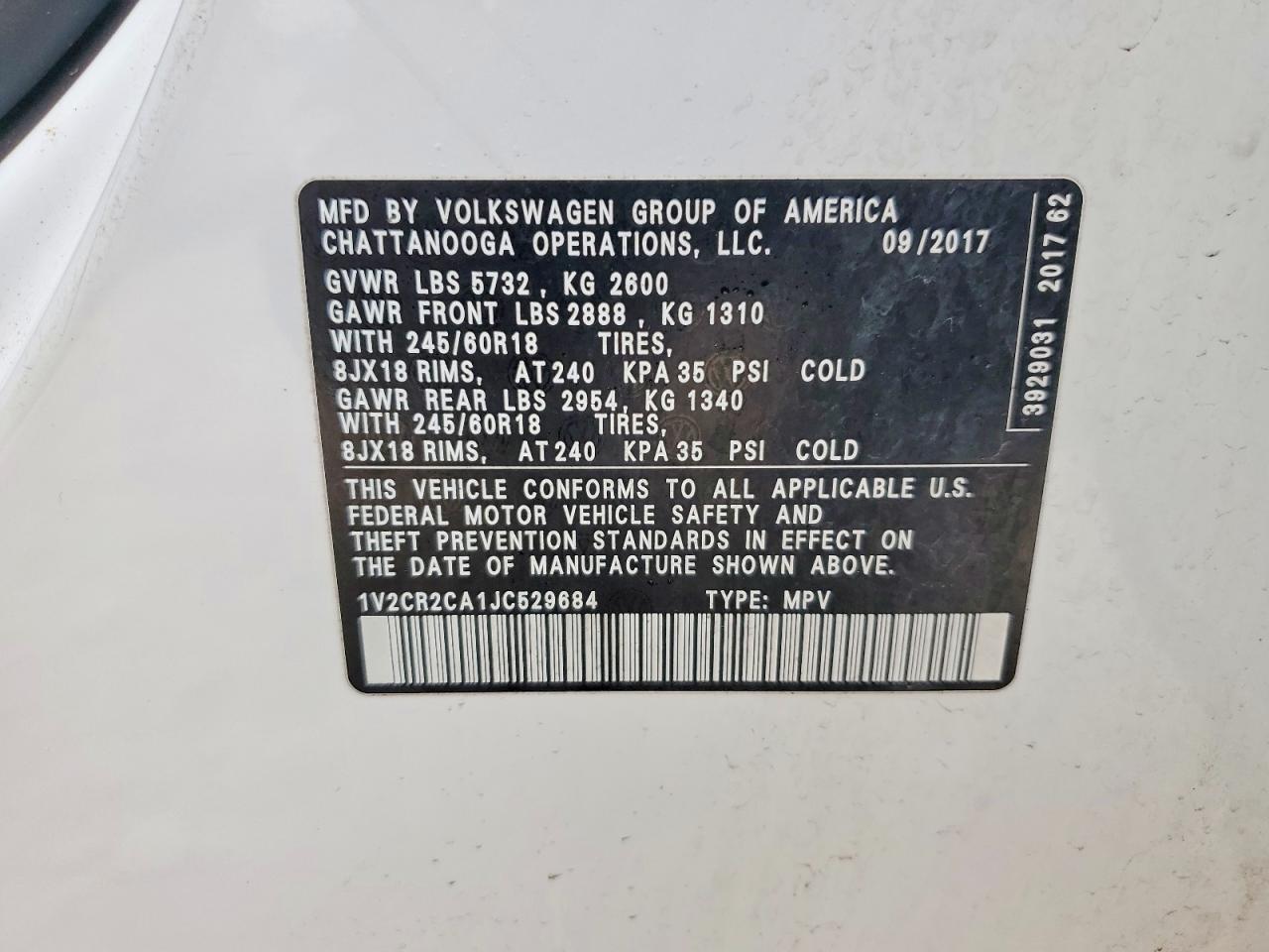 2018 VOLKSWAGEN ATLAS