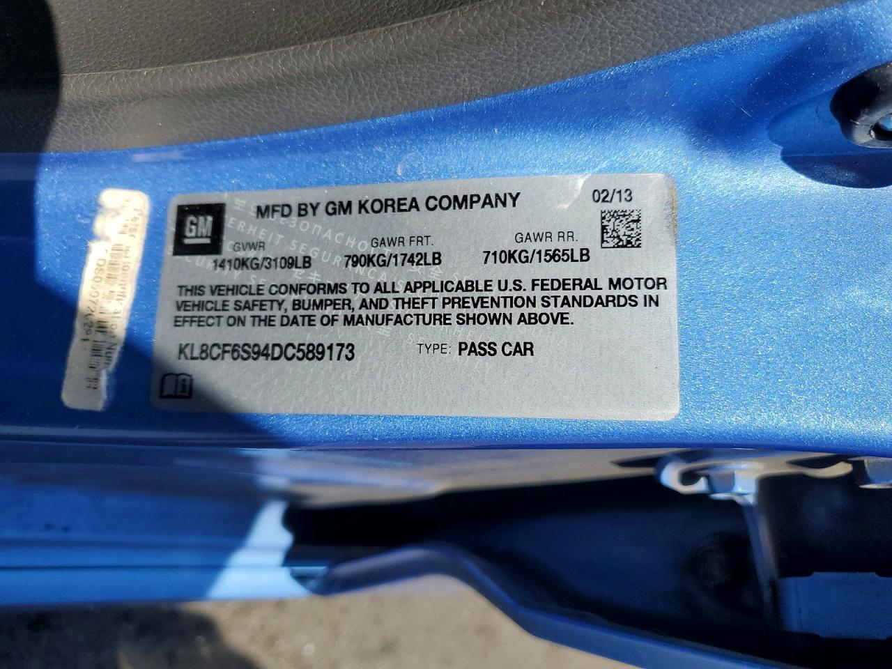2013 CHEVROLET SPARK