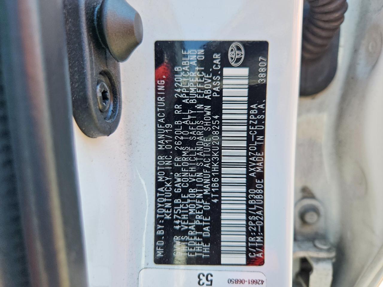 2019 TOYOTA CAMRY