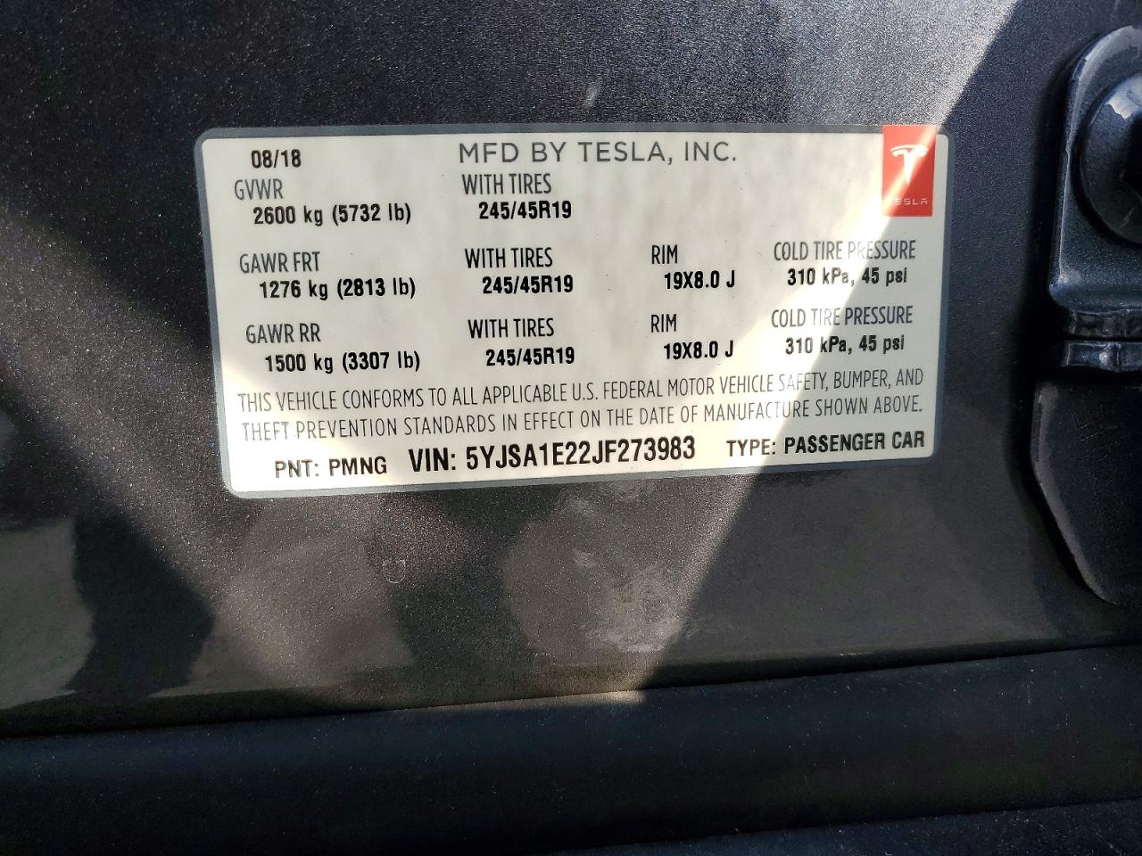 2018 TESLA MODEL S