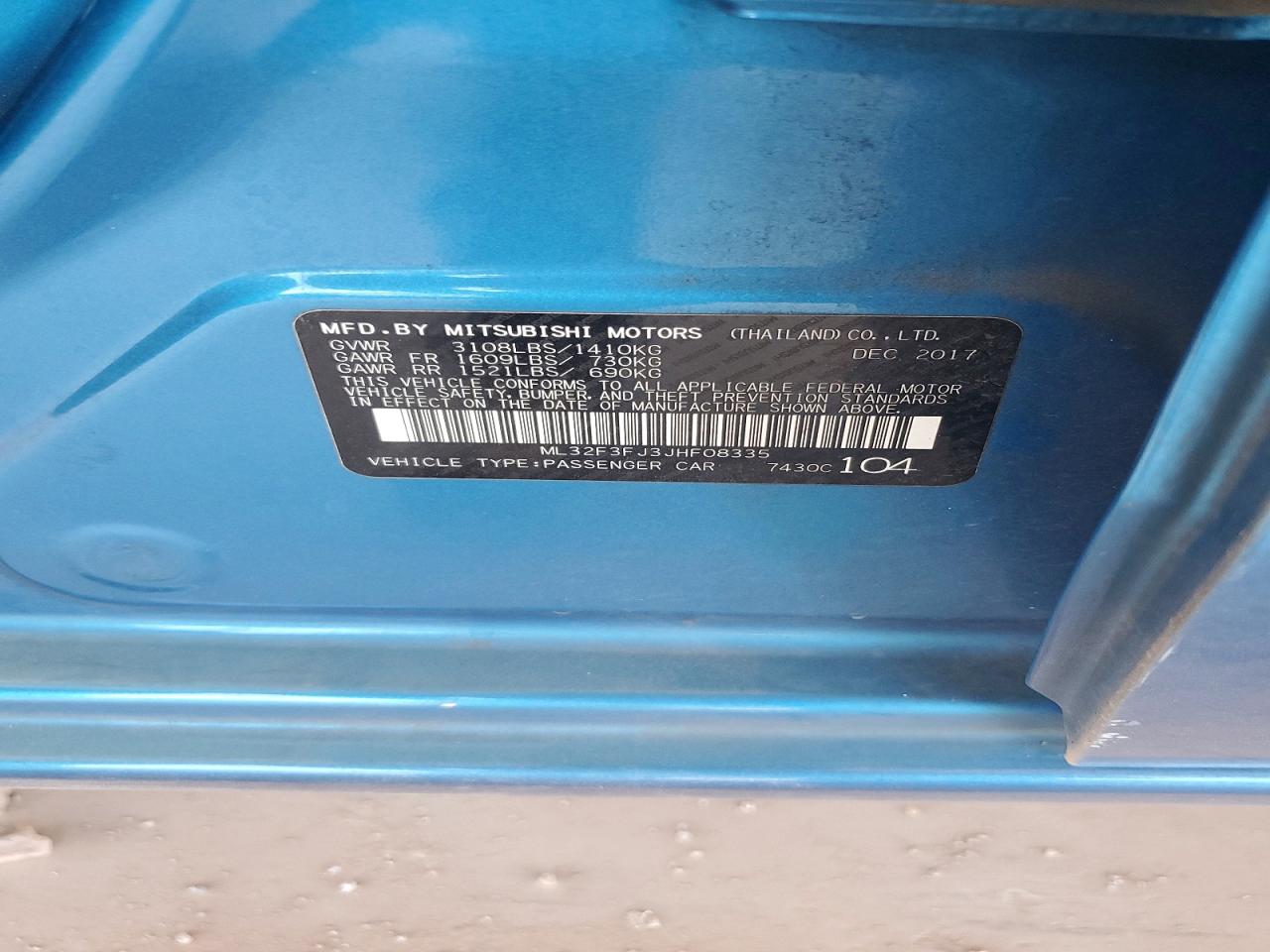 2018 MITSUBISHI MIRAGE