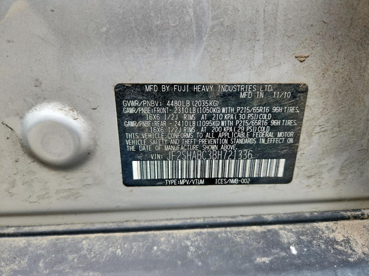 2011 SUBARU FORESTER