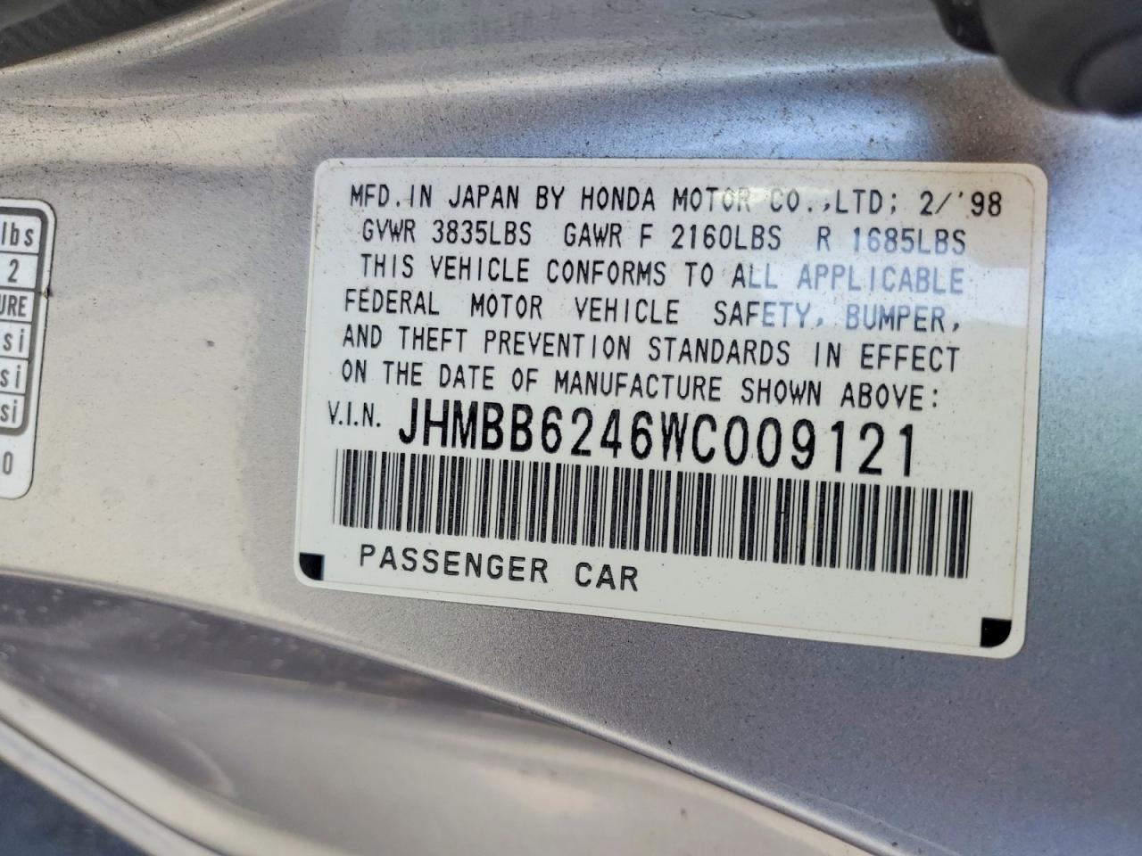 1998 HONDA PRELUDE