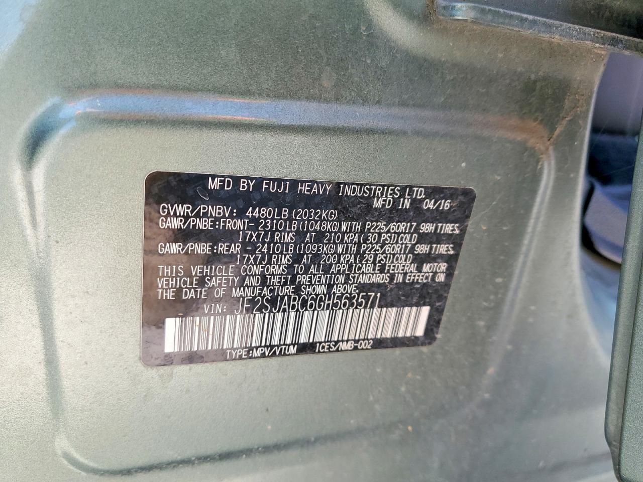 2016 SUBARU FORESTER