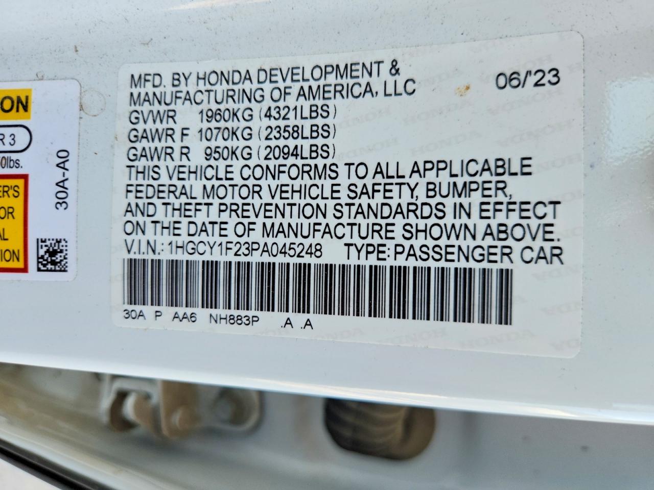 2023 HONDA ACCORD