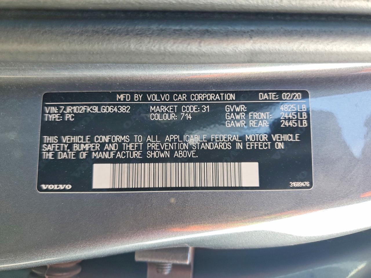 2020 VOLVO S60