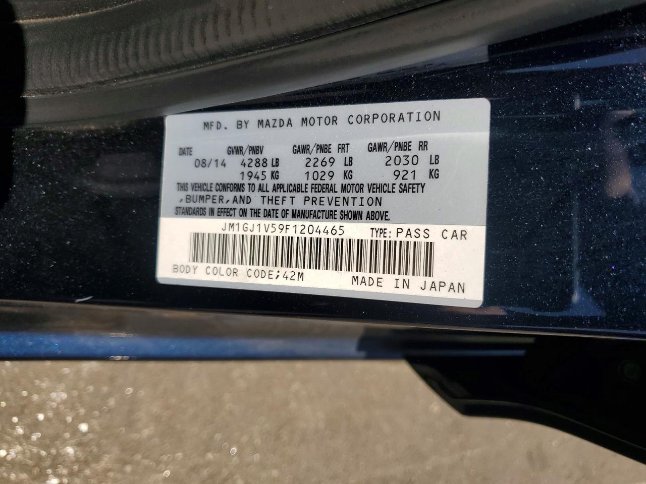 2015 MAZDA 6
