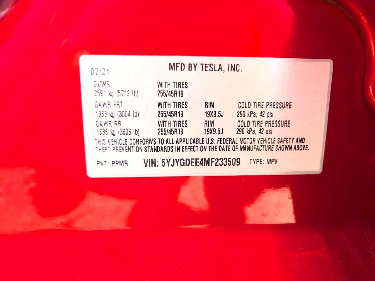 2021 TESLA MODEL Y