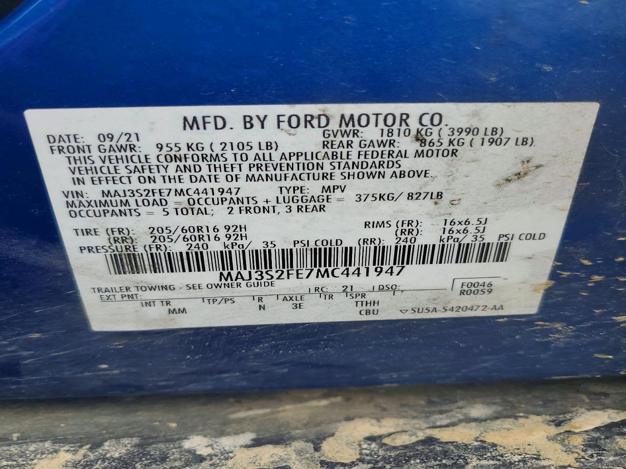 2021 FORD ECOSPORT