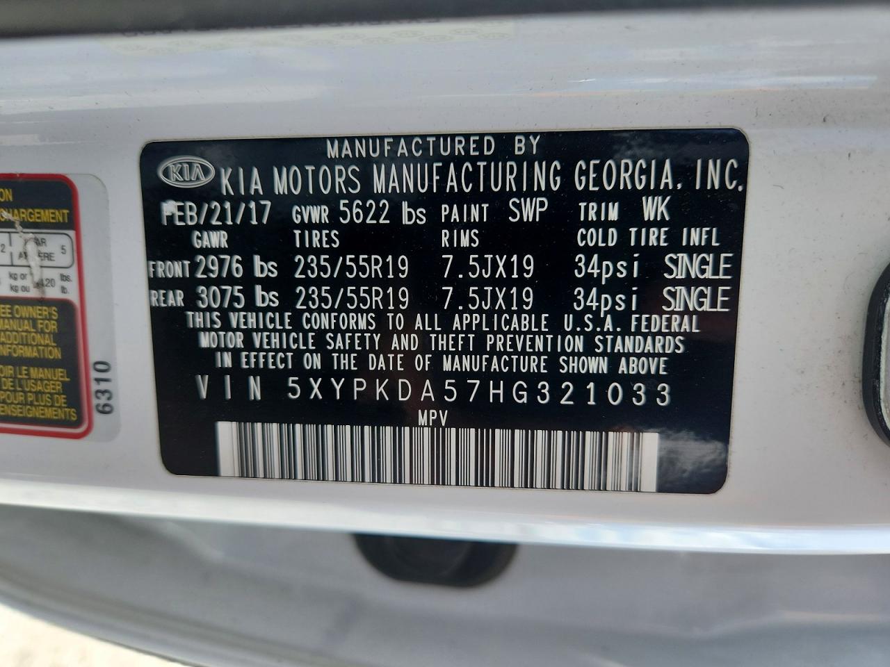 2017 KIA SORENTO