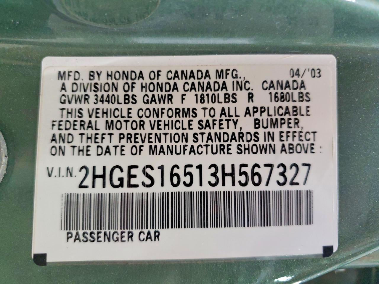 2003 HONDA CIVIC