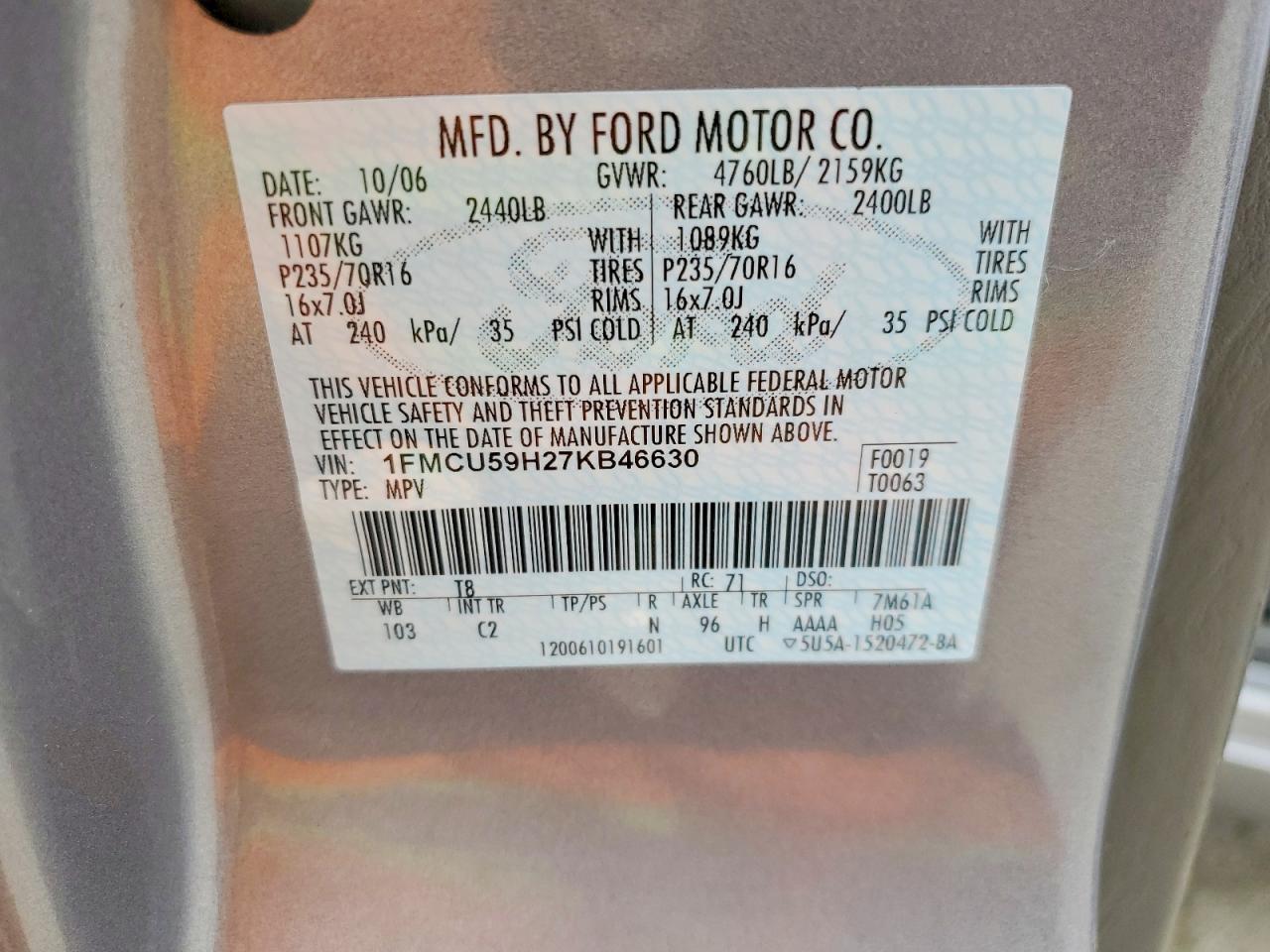 2007 FORD ESCAPE