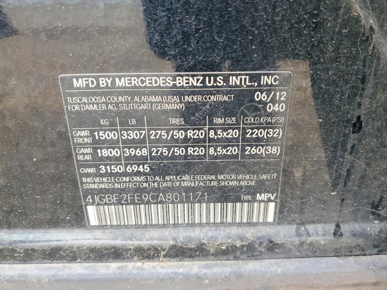 2012 MERCEDES-BENZ GL-CLASS