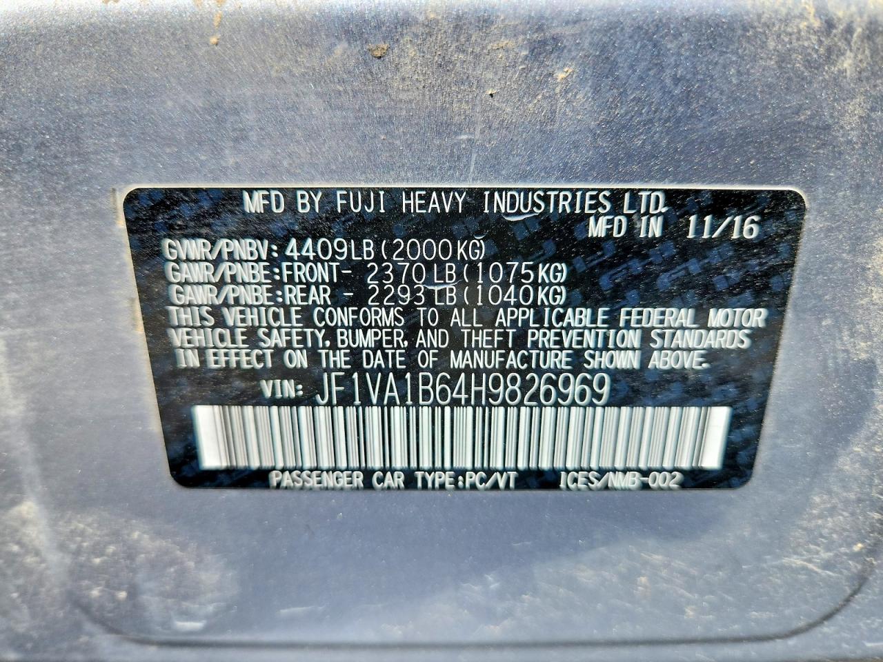 2017 SUBARU WRX