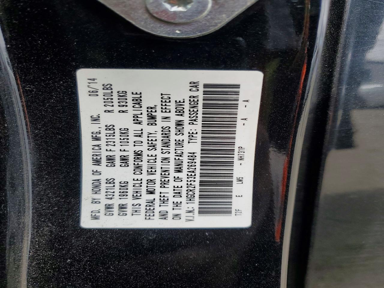 2014 HONDA ACCORD