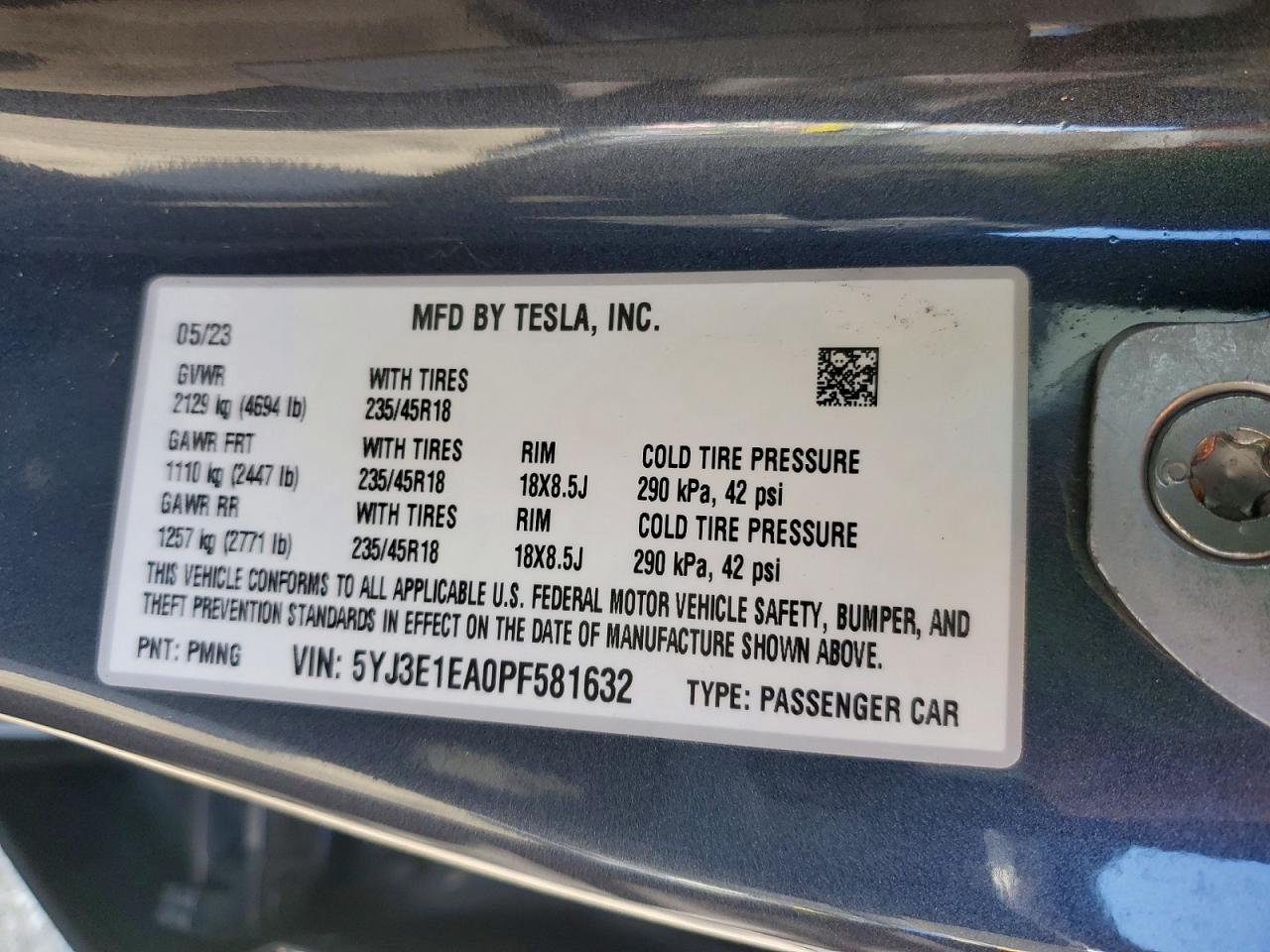 2023 TESLA MODEL 3