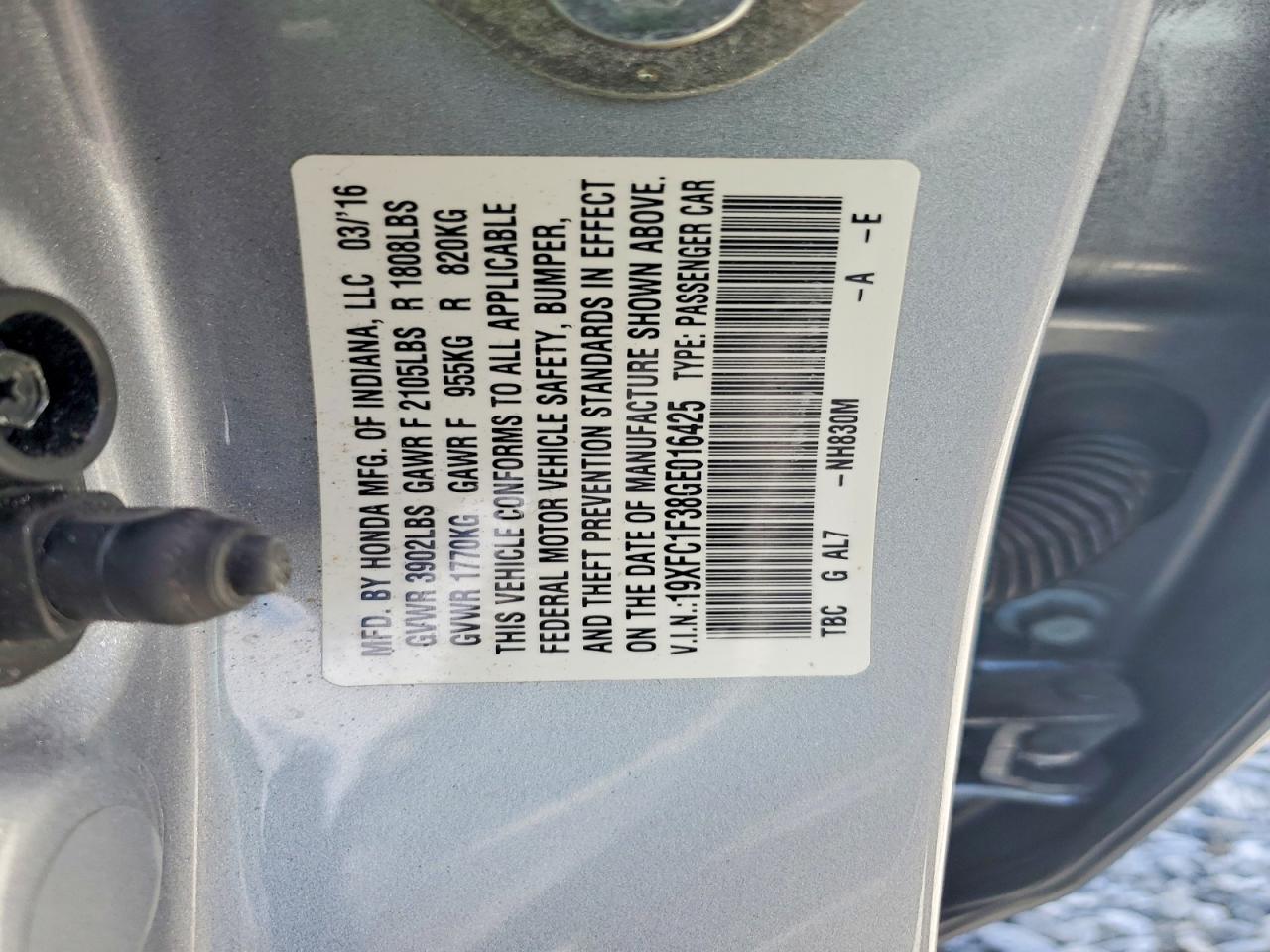 2016 HONDA CIVIC