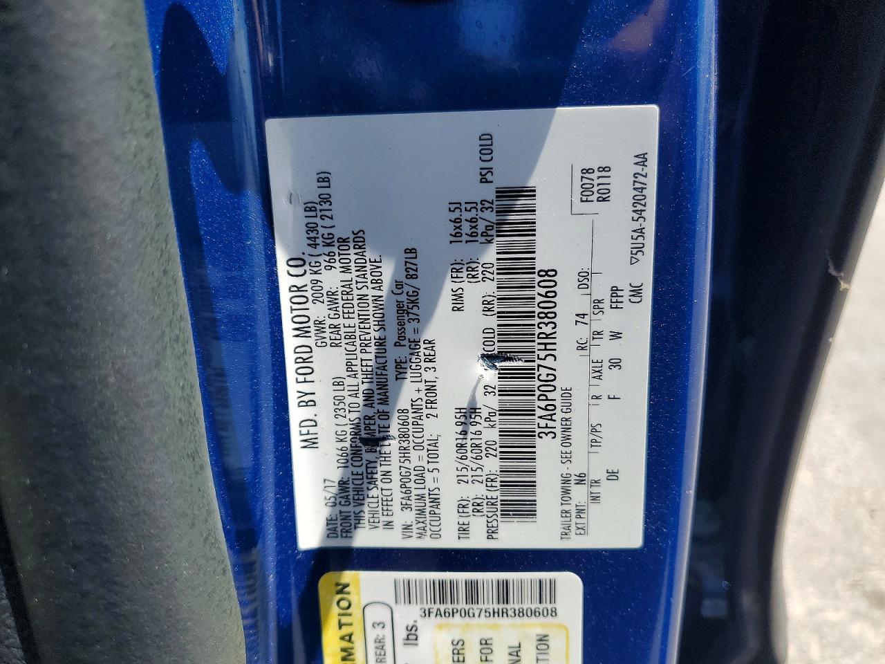 2017 FORD FUSION
