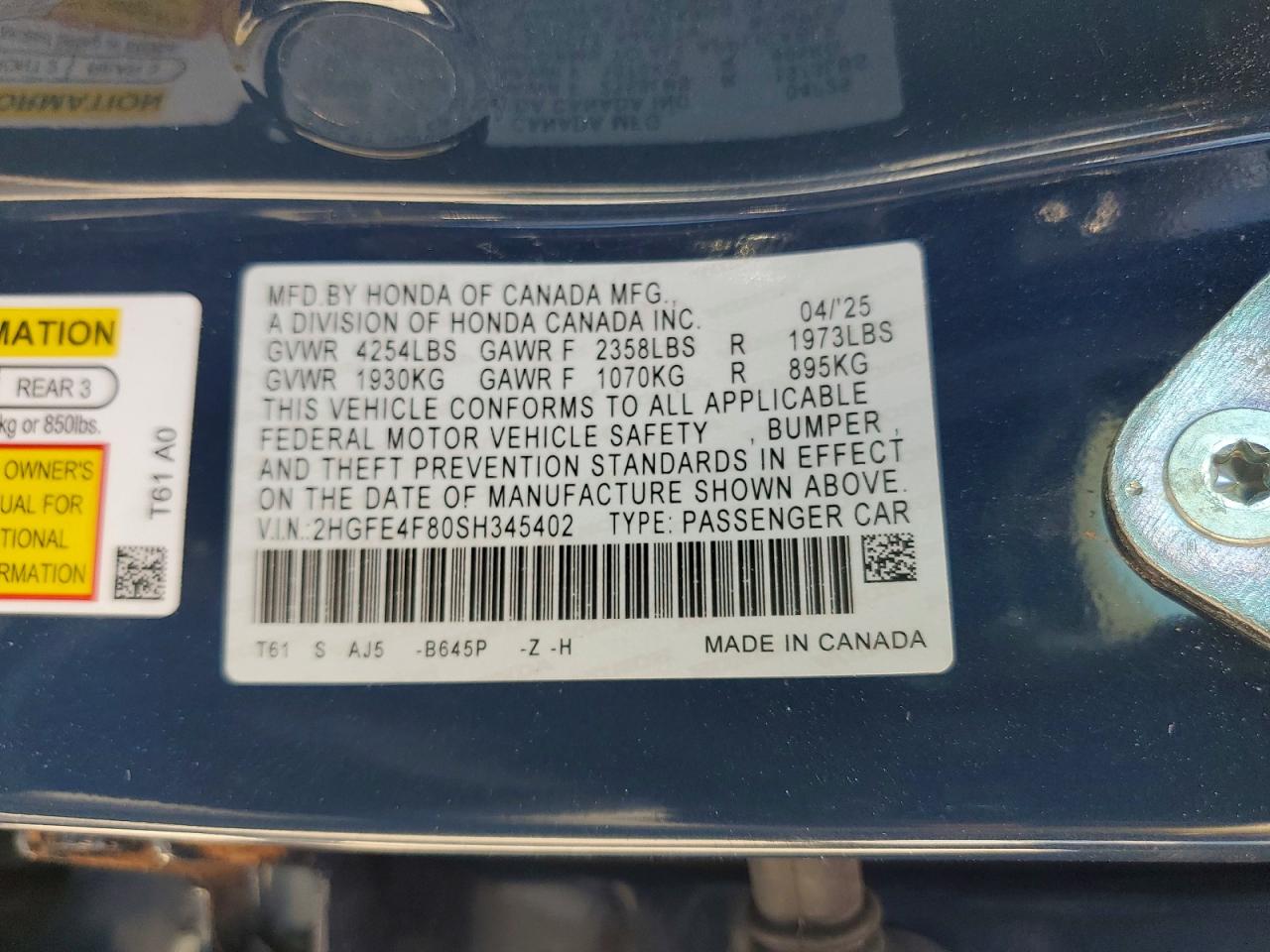 2025 HONDA CIVIC