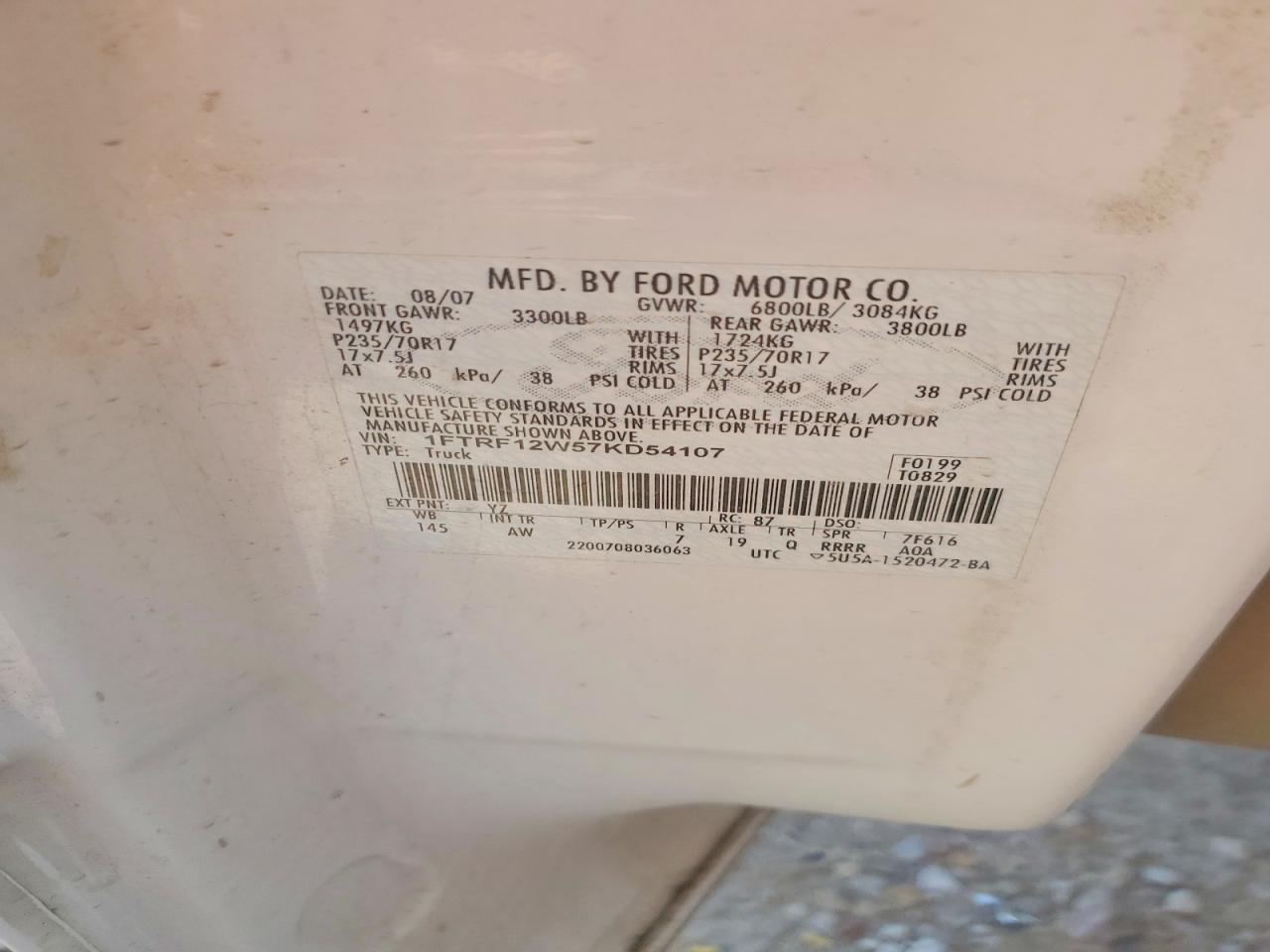 2007 FORD F150