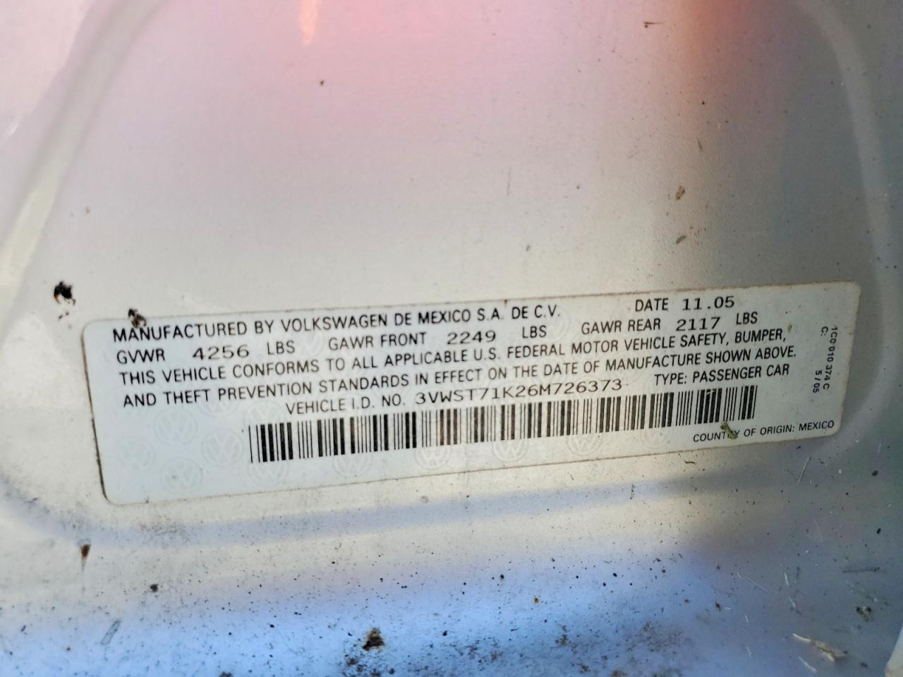 2006 VOLKSWAGEN JETTA