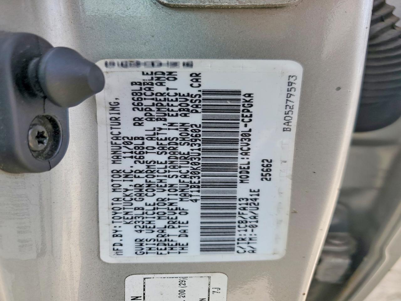 2003 TOYOTA CAMRY