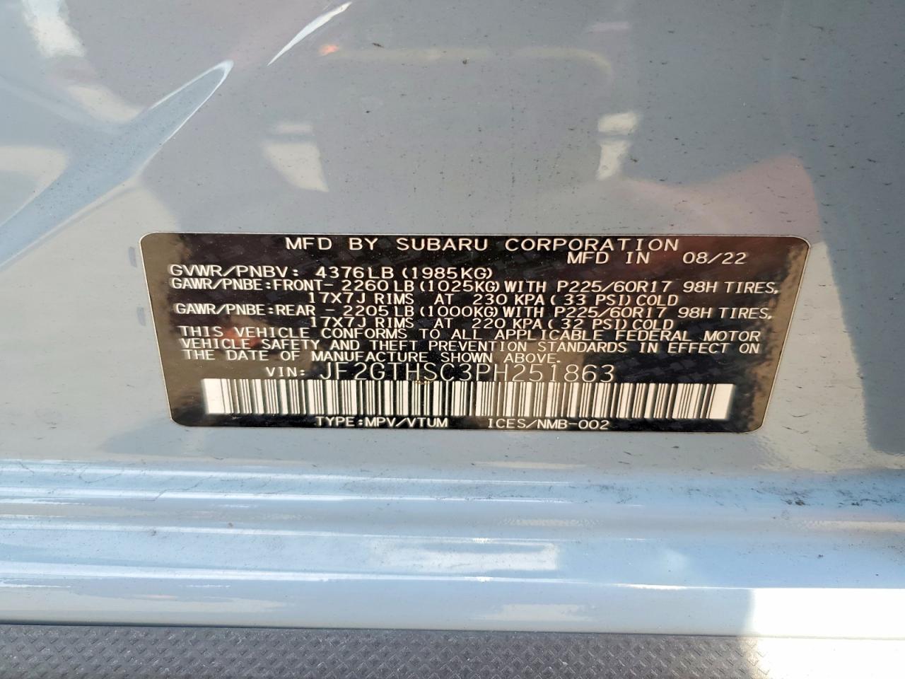 2023 SUBARU CROSSTREK