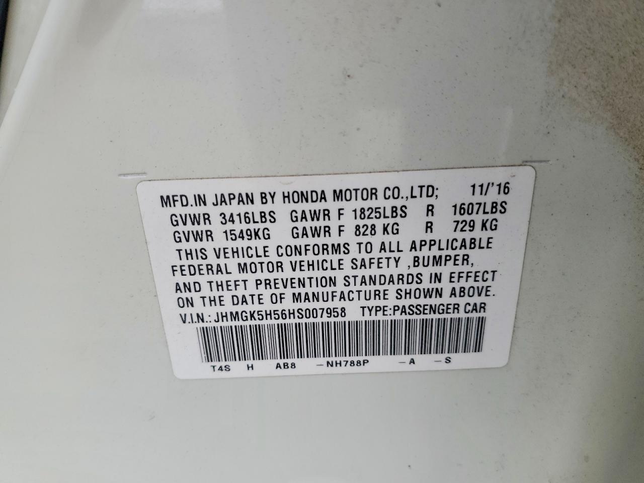 2017 HONDA FIT