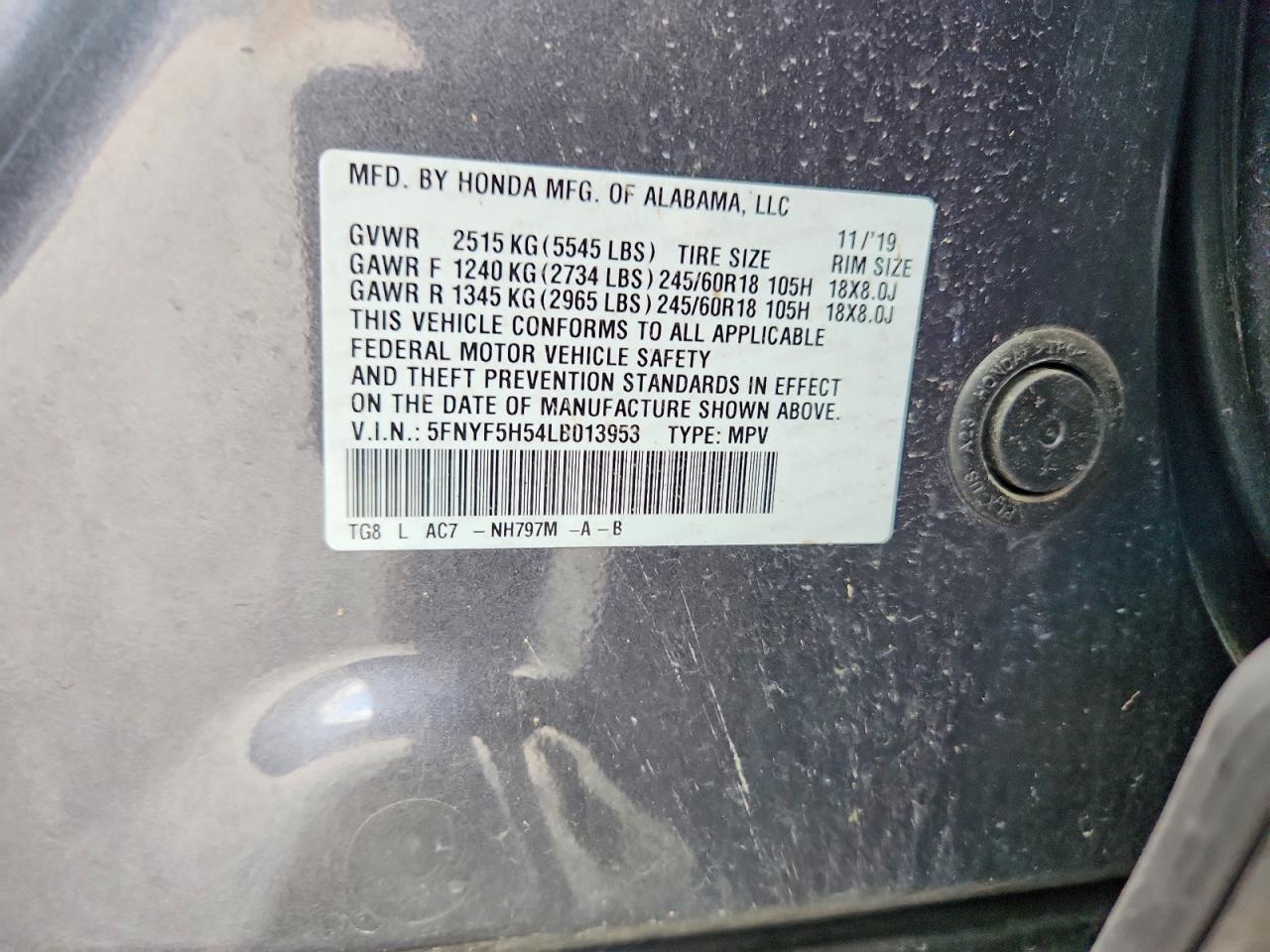 2020 HONDA PILOT