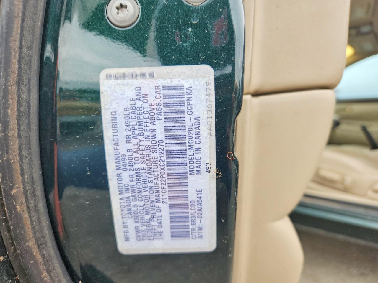 1999 TOYOTA CAMRY SOLA