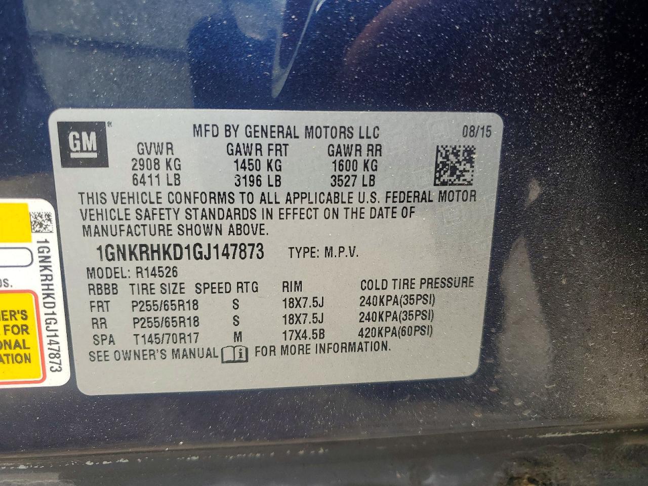 2016 CHEVROLET TRAVERSE