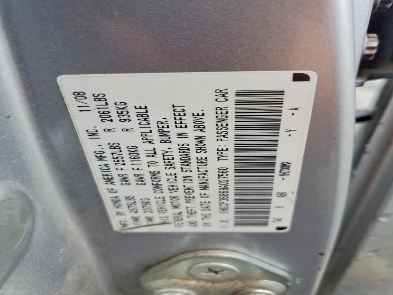 2009 HONDA ACCORD