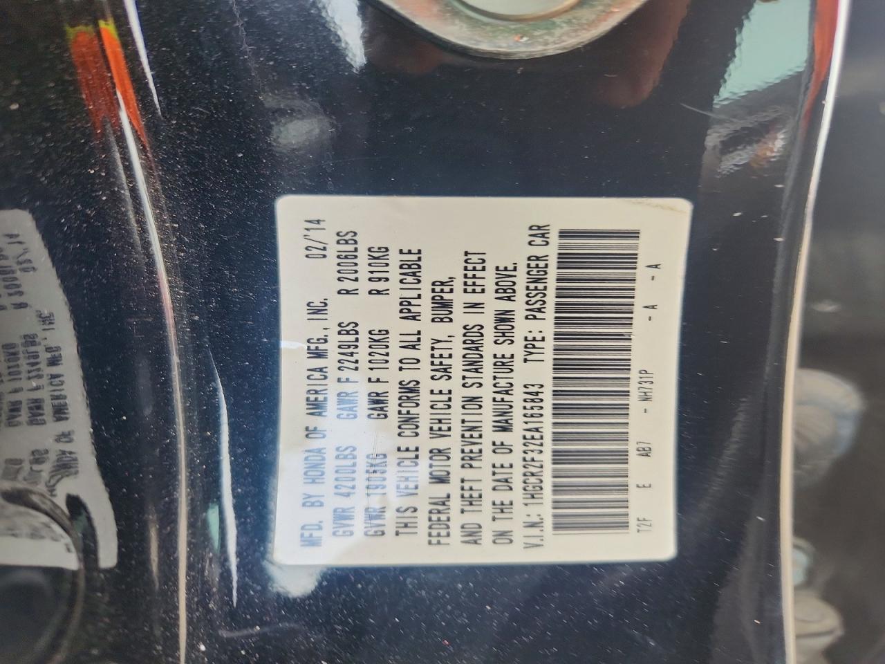 2014 HONDA ACCORD