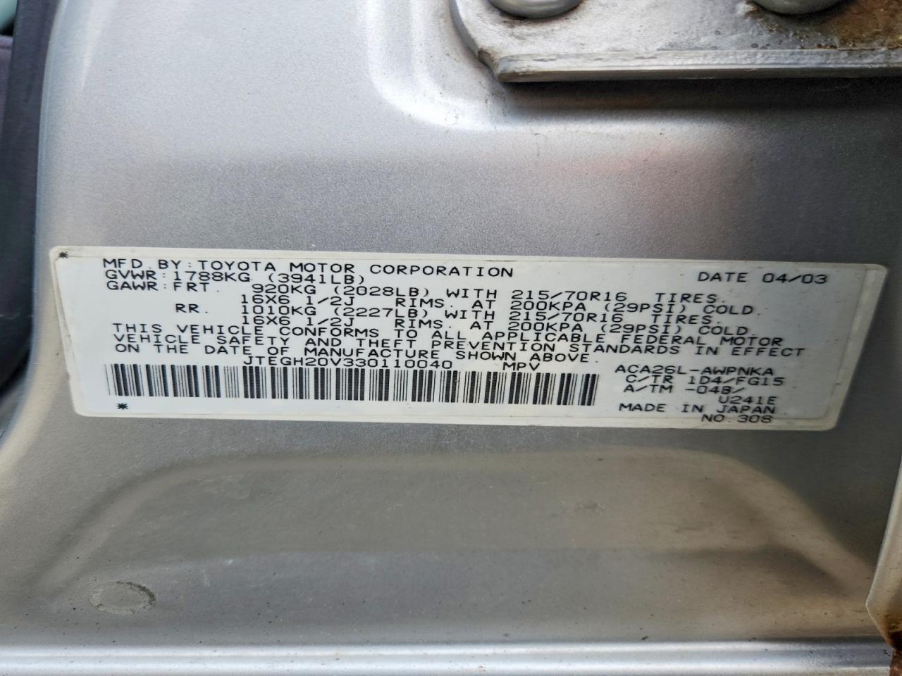 2003 TOYOTA RAV4