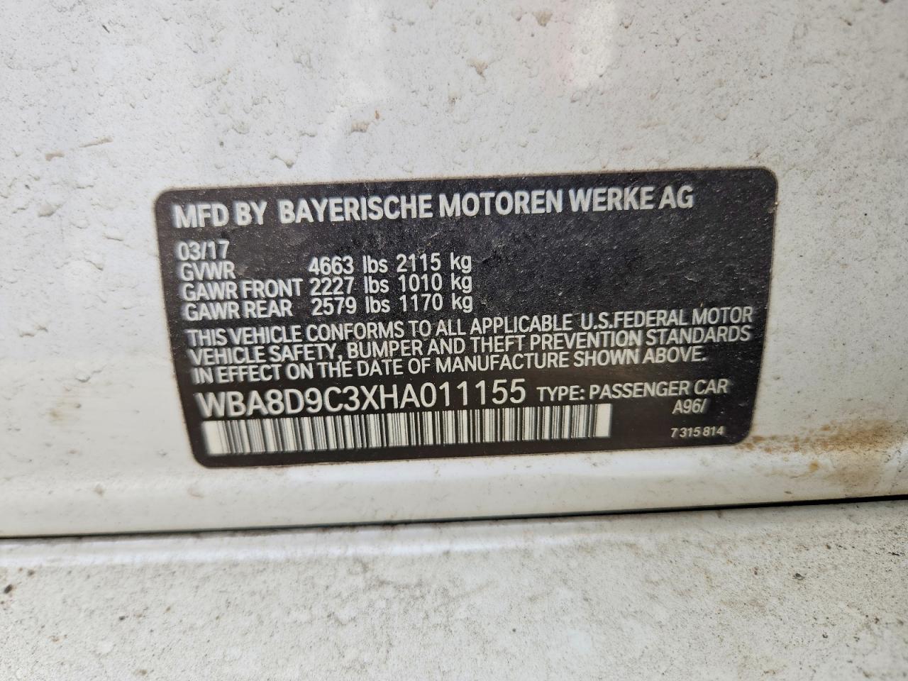 2017 BMW 3 SERIES